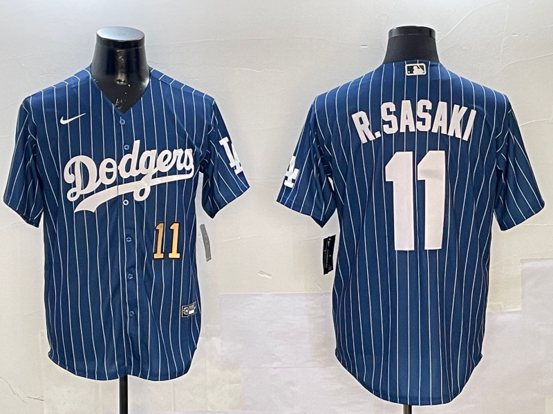 Men Los Angeles Dodgers #11 R Sasaki blue 2025 MLB nike jersey style 29